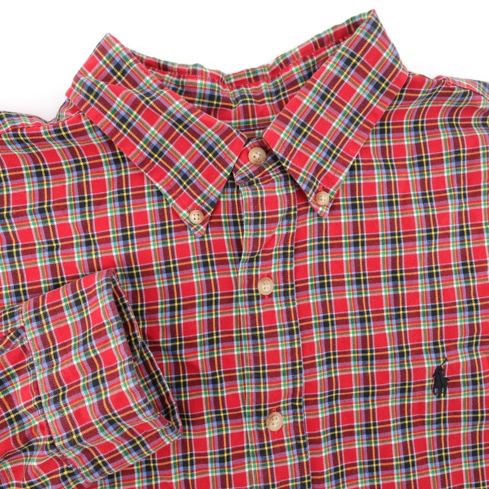 Polo Ralph Lauren Classic Fit Plaid Shirt Red Long Sleeve Mens XL